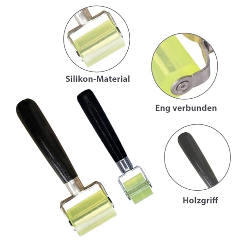 GIONAR 2 Teiliges Professionelles Andrückroller Set, Andrückwalze, Sound Deadening Roller, für alubutyl Kantenumleimer und zum Verschweißen von PVC Planen und Schalldämmung im Auto