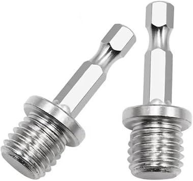 2Pcs Silver Outer Conversion Rod M10+M14 Woodworking Hex Socket Adapter Converter Impact Power Drill Sockets Adapter Setsdrill Chuck Hex Shank Converter Drill Chuck Power Drill Parts and Accessories