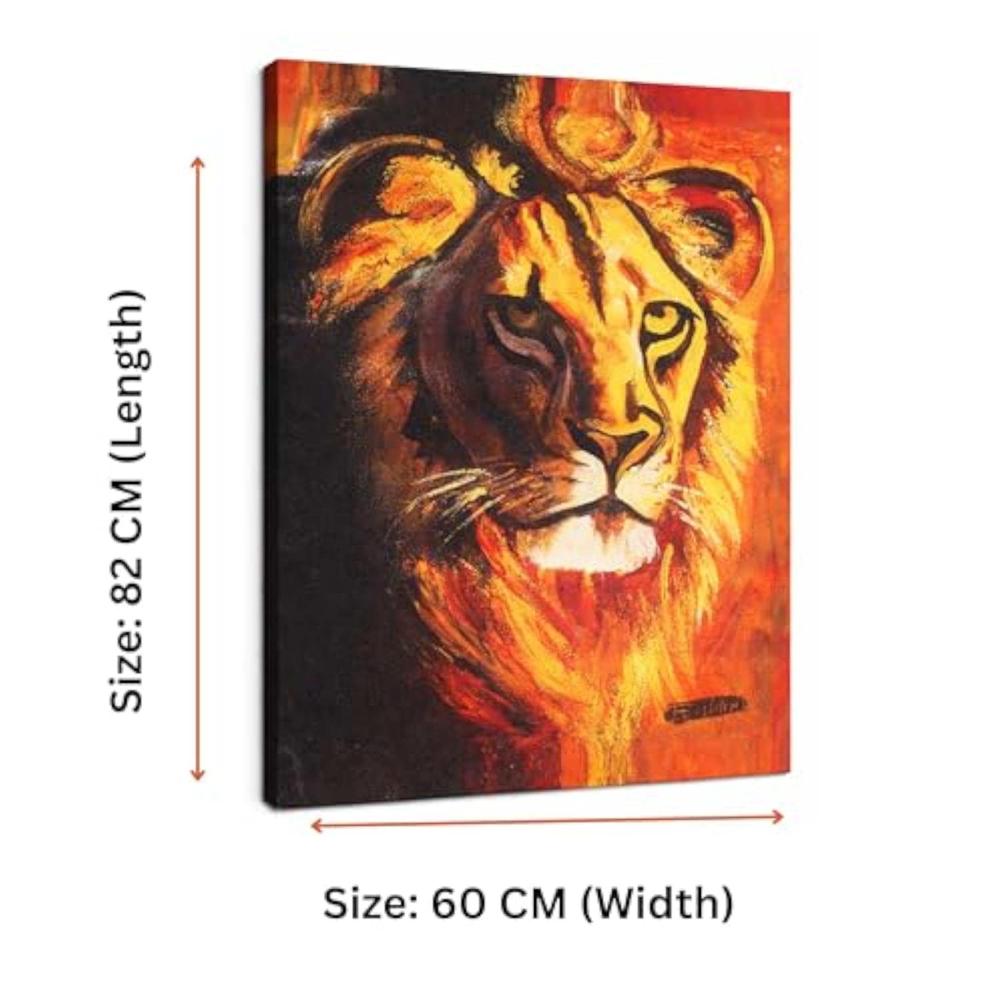 Modern Lion Painting for Wall Decor