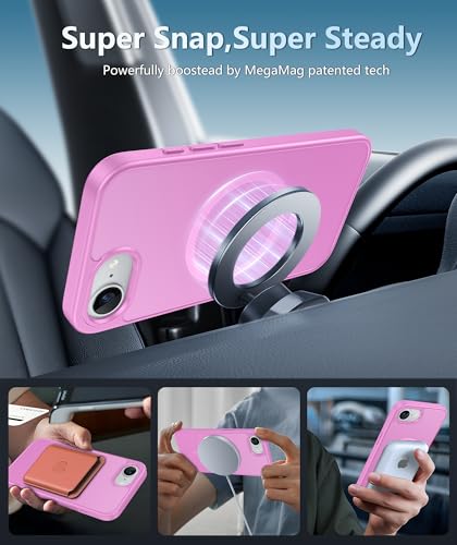 Coque iPhone SE rose mate magnétique antichoc signée FNTCASE - 3