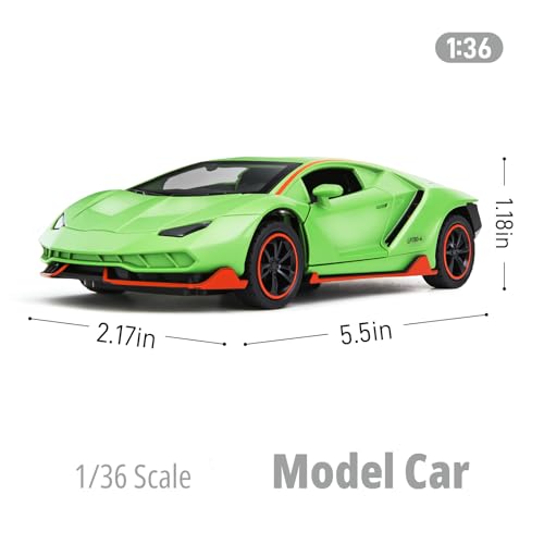 Carro de Juguete de Metal 1:36 con Luz y Sonido Verde miniatura 2