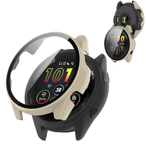AIYYXX For �K�[�~�� 165 �J�o�[ 3D ���p�G�b�W �����^ PC+�K���X�f�� ��̌^ garmin forerunner 165 �J�o�[ �Ή� �����ߗ� �L�Y�h�~ �w��h�~ �ȒP�Ɏ��t���E�� �S�ʕی� �P�[�X�i�A�C�{���[�z���C�g�j