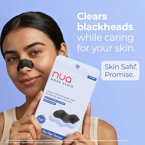 Image of Nua Nose Strip - Pack of 2 | Removes Blackheads & Whiteheads | Pure Matcha and Witch Hazel | 100% Natural Extracts| Absorbs Excess oil & Sebum | Works within 10 minutes | Protects Skin Barrier | Safe on Skin