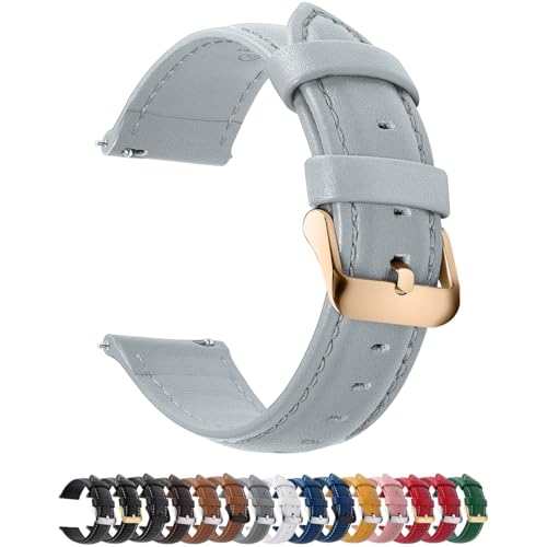 Image of Fullmosa Watch Band, Quick Release Leather Watch Strap Compatible with Samsung Galaxy Garmin for Men Women, Replacement Bands Width 12mm 14mm 16mm 18mm 19mm 20mm 21mm 22mm 24mm