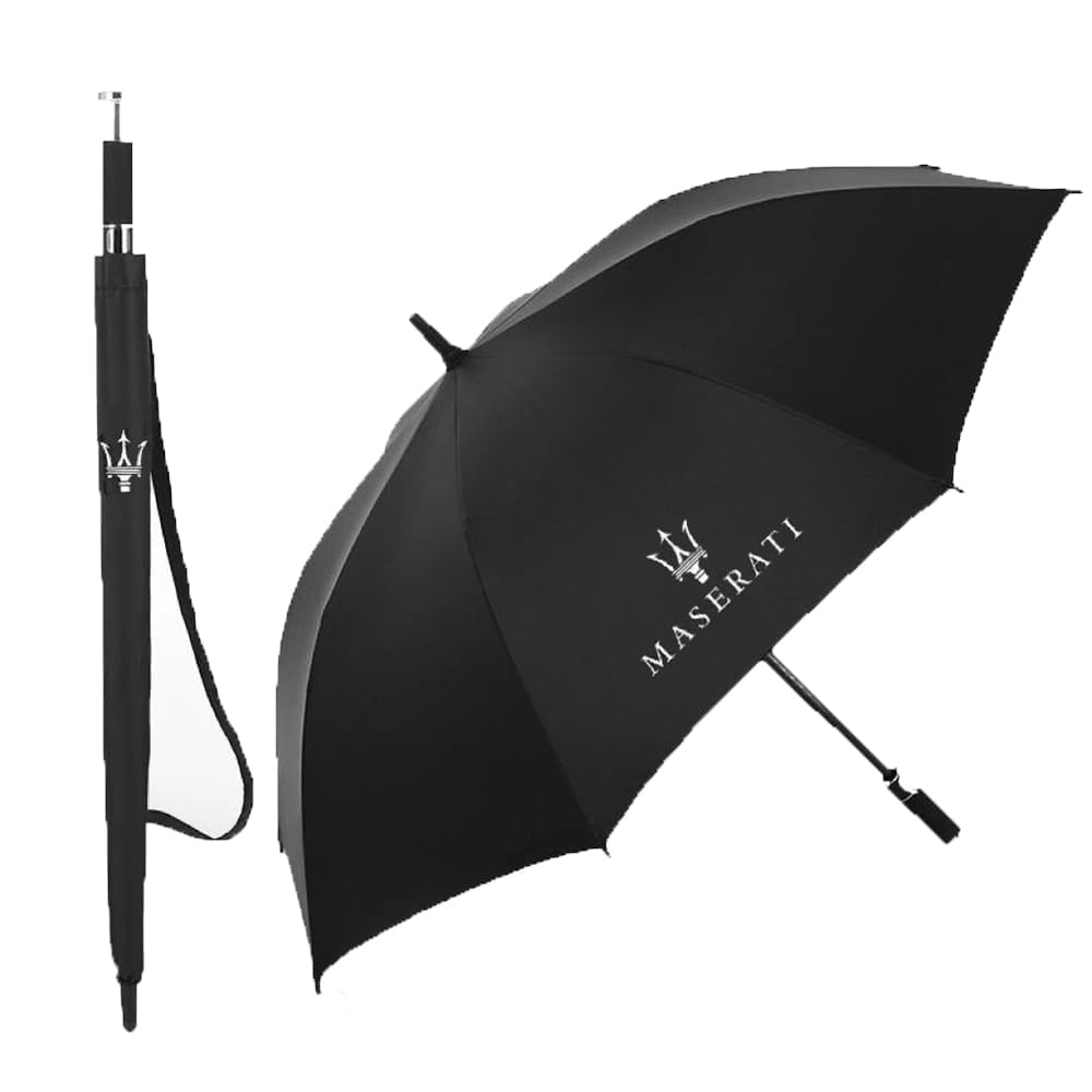 XxfELELarge Windproof Travel Folding Umbrella, Automatic Open/Close Lightweight Portable Parasol Outdoor, For Maserati Ghibli Quattroporte Levante MC20 GranTurismo GT