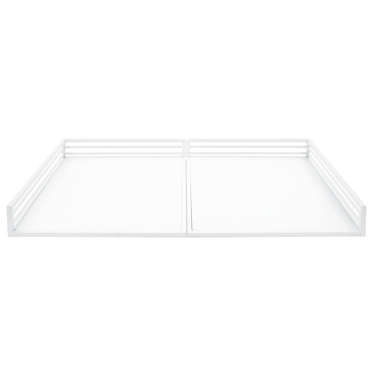 Lavadora secadora de encimera, 145 x 70 x 12,7 cm, estructura de lavadora, estante de hierro con listones de protección elevados, sin montaje, 10,83 kg para lavadero, baño y cocina (blanco)