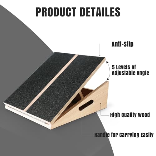 Calf-Stretcher-Slant-Board-Professional-Wooden-Slant-Board-Squats-Calf-Stretcher-Physical-Therapy-Equipment-Adjustable-Incline-Board-for-Knees-Ankle-Achilles-Heel-Feet-Leg