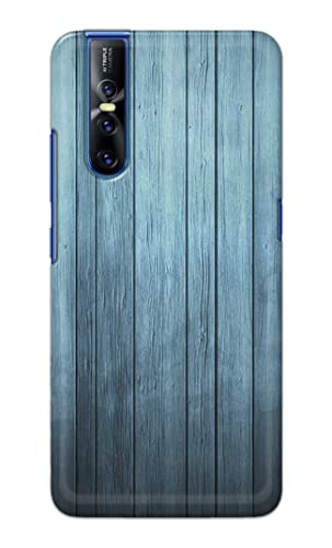 Image of Printed Hard Back Cover Case for Vivo V15 Pro Back Cover (Wooden Blue) -1302