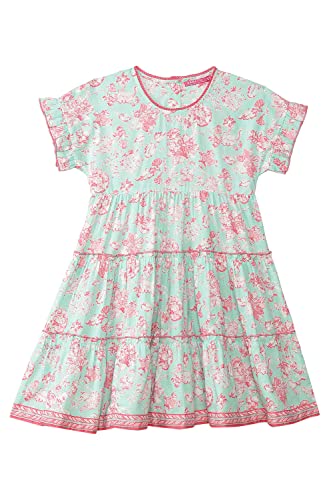 Image of BIBA Girl Cotton Tiered Printed Dress