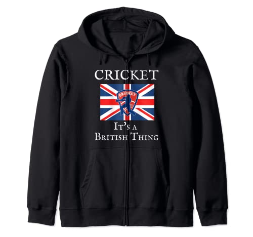 CRICKET IT'S A BRITISH THING, FUNNY BRITISH FLAG ROYAL CROWN Zip Hoodie