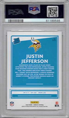 2020 Panini Donruss Football #313 Justin Jefferson Rookie Card Graded Psa 10 Gem Mint #TOP1
