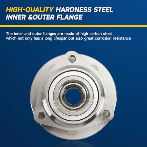 Front Wheel Bearing Hubs Fit for Lincoln Mark LT 5.4L 2006-2008, Navigator 5.4L 2003-2006, for Ford Expedition 4.6L 5.4L 2003-2004, F-150 4.2L 4.6L 5.4L 2004-2008, 6 Lugs w/ABS Replace 515046 by Readair - Image 4