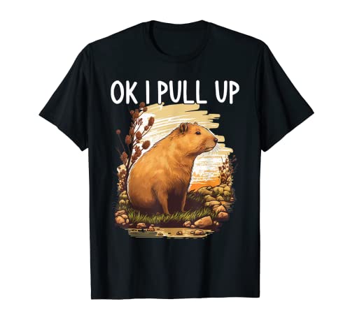 Ok I Pull Up Capybara Camicia Divertente Capybara Costume da donna Maglietta