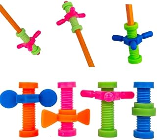 mciskin Pencil Fidget Toy Spinner,Fidget Pencil Topper Plastic Pencil Fidgets Colorful Fidget Pen Flipper Pencil Top Fidgets Assorted Fidget Tool Spinner for Anxiety Release(12PCS)