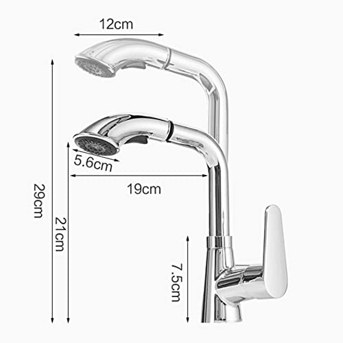 Robinet de lavabo pivotant et douchette rétractable contre les éclaboussures