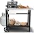 34x21IN Outdoor Grill Table, Grill Stand Cart for Ninja Woodfire & Blackstone Griddle, Pizza Oven Table for Outside, Extra-Wide Stainless Steel Cart with Wheels for Kitchen Food Prep Table
