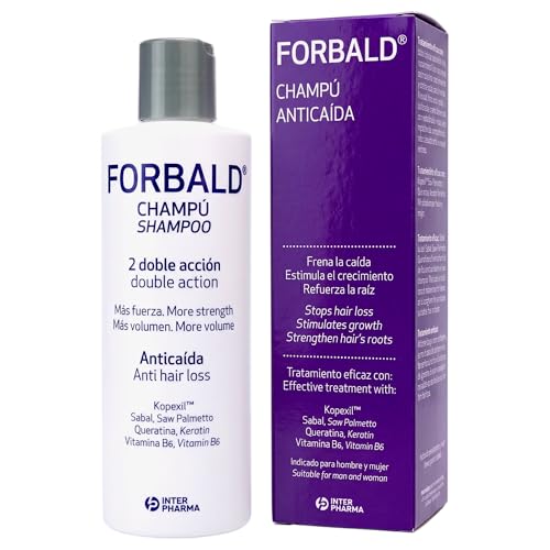 FORBALD - Shampooing antichute avec vitamines. Double action : force et volume des cheveux. Stimule la croissance des cheveux - 250 ml