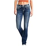 Jeans Damen Slim Fit Low Waist Hosen Reißverschluss Bleistift Lässige Stickerei Pant Jeanshose Taille Hohe Hosen Stretch Damen Skinny Slim Fit Hüftjeans Schlank Stylische Jeanshose Tasche Winter Hose