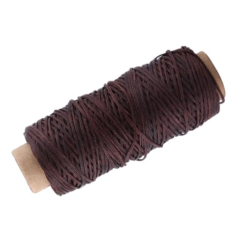 Alomejor Hilo de Coser Encerado Plano, Resistente y Duradero, para Manualidades de Costura Manual de Zapatos de Cuero, 50 M (Café Profundo)