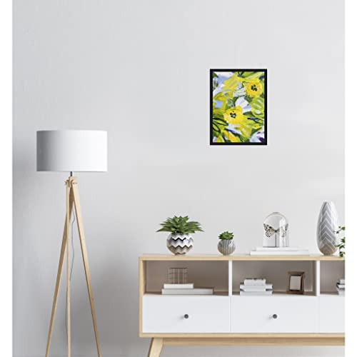 Art mural floral Ciel de fleurs sous impression d'art encadrée noire 30x40 cm