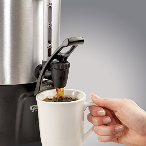 Proctor Silex Commercial 45060R Coffee Urn 60 Cup Aluminum, One Hand Dispensing, Coffee Level Indicator, 16.93" Height, 11.73" Width, 12.56" Length, Stainless Steel - Thumbnail 5