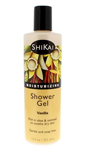 Shikai 081738363049 Daily Moisturizing Shower Gel (Vanilla, 12Oz) | With Hydrating Aloe Vera & Oatmeal | Scented Body Wash cover