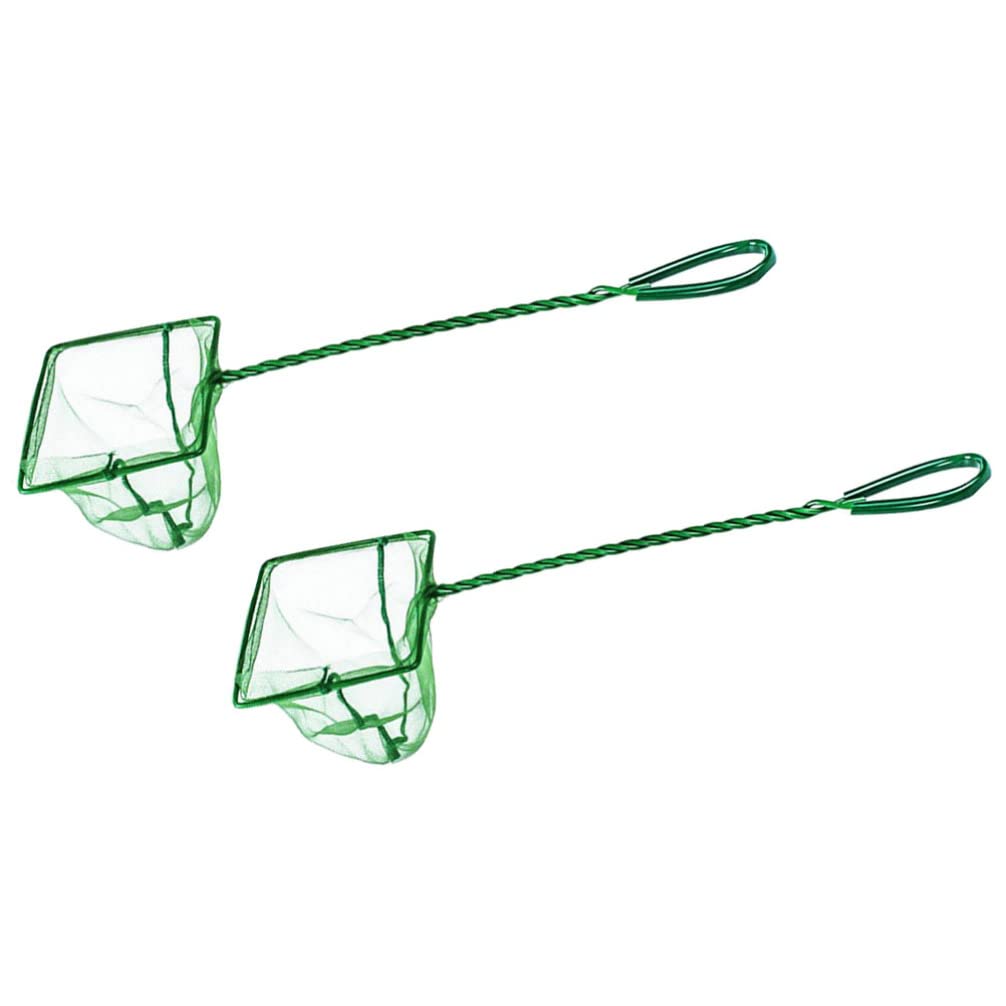 BESPORTBLE 6 Inch Aquarium Fish Nets, 2Pcs Nylon Fishing Catch Nets with Handle- Fishing Nets for Catching Small Fish Shrimp Aquatic Plants Fish Tanks and Bowls