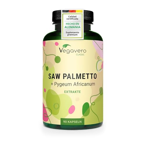 Vegavero Saw Palmetto + Pygeum Africanum | 700 mg de Extracto | Para...