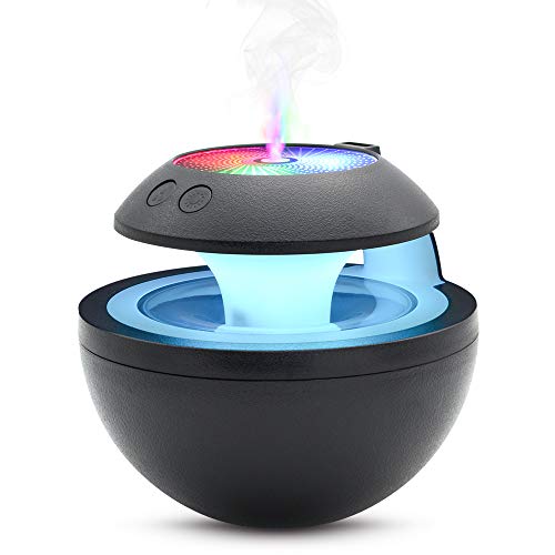 Alicacho USB Mini Cool Mist Humidifier with Night Light, Projector Humidifier 400ml Water Tank for Single Room Office Car with Timed auto Shutdown (Black)