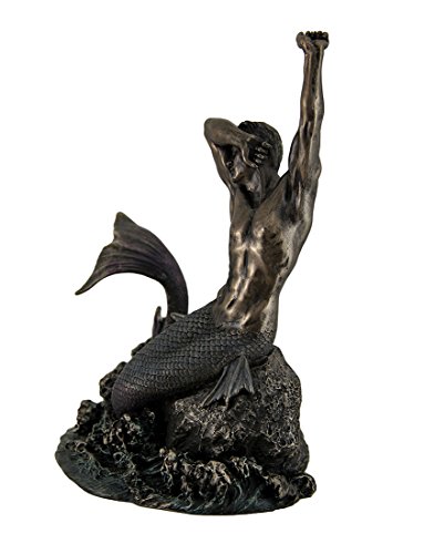 Estatua de Hombre Marino en Resina con Acabado Bronce Antiguo miniatura 2