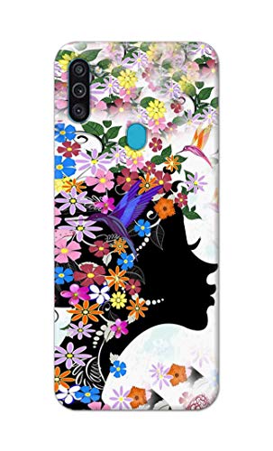 Image of Printed Hard Back Cover Case for Samsung Galaxy M11 | Samsung Galaxy A11 Back Cover (Floral Hairstyle Girl) -1803
