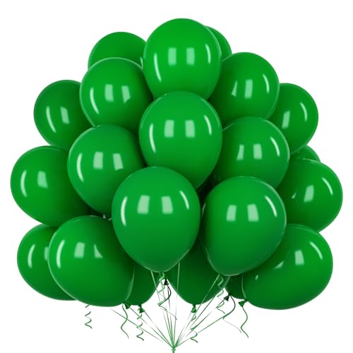 Teselife Globos Verde Oscuro, 50Piezas 12Pulgadas Verde Oscuro Mate Látex Helio Globo Hombre Mujer Cumpleaño Aniversario Boda Propuesta Graduación Compromiso Despedida Soltera Baby Shower Navidad Deco
