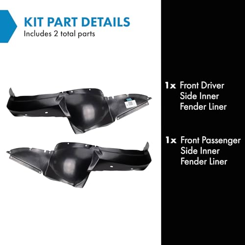 Image of TRQ Front Inner Fender Liner Set Compatible with 2005-2010 Chevrolet Cobalt 2007-2009 Pontiac G5 GM1250121 GM1251121