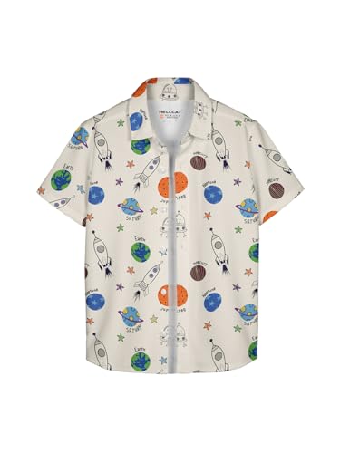 Image of HELLCAT Beige Trendy Regular Fit Printed Causal Shirt for Boys