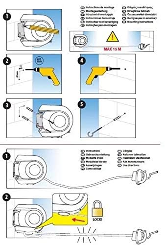 Hampine Retractable Super Strong Heavy Duty Washing Line, Clothes Line, Retractable Washing Line-15m(50ft) and Airer Indoor and Outdoor. - Image 5