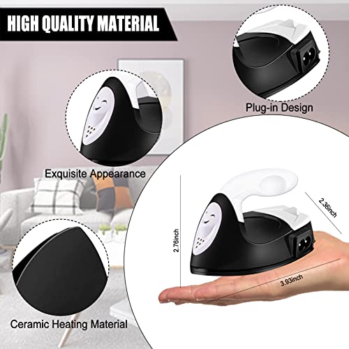 Mini Heat Press Small Iron Portable Heat Press Machine Mini Craft Iron with Charging Base Accessories for DIY T-Shirts, Shoes, Bag and Hats Heat Transfer Vinyl Projects (Black) - Image 3