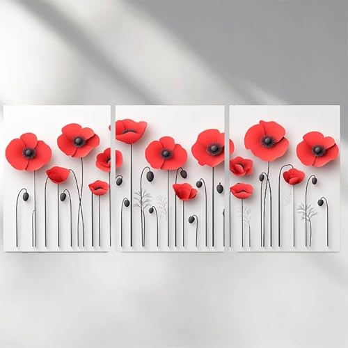 Diamond painting 5D carré rouge pour décorer votre salon avec un kit complet 60x90cm