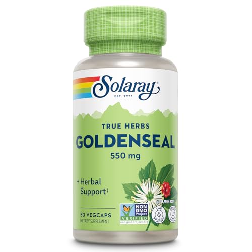 SOLARAY Goldenseal Root 550mg - Golden Seal Capsules - Herbal Supplements for Wellness Support -