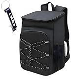 Mochila Térmica Cooler Cerveja GELADA por HORAS Refrigera por até 18H! Impermeável, Ideal para Praia, Camping & Churrascos, com Chaveiro ABRIDOR DE GARRAFA (PRETO)