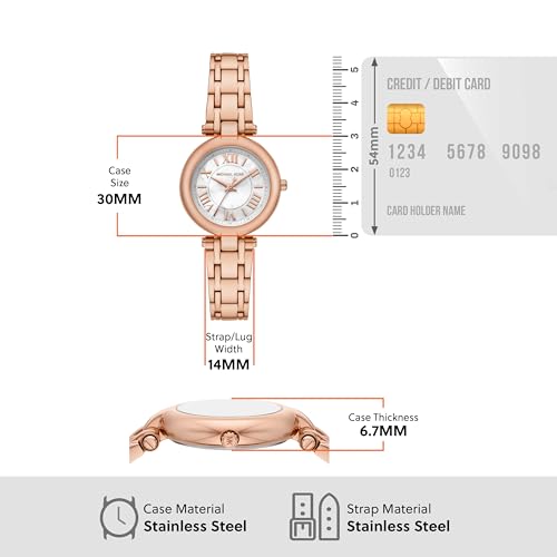 Image of Michael Kors Laney Pink Quartz Stainless Steel Watch MK4893