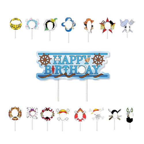 16 Piezas Decoracion Tartas Cumpleaños,Decoracion para Tartas Infantiles, Figuras Tarta, Decorar Tartas de Cumpleaños, Adornos Tartas Cumpleaños