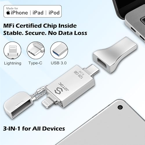 Image of Genuine Apple MFi Certified 128GB Photo Stick for iPhone Android PC Mac