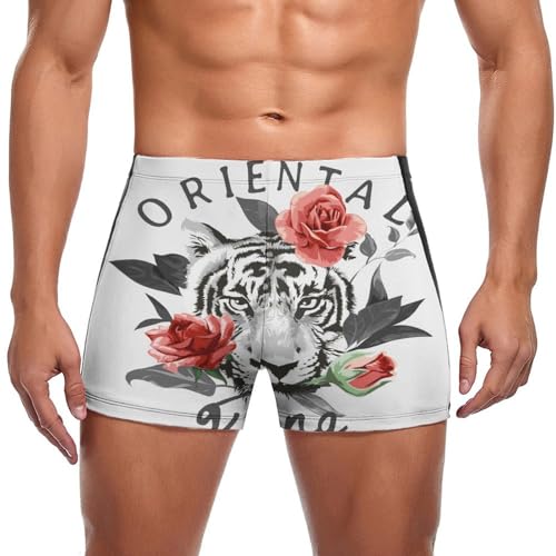 Trunks boxer de bain anti-irritation à fleurs pour homme actif