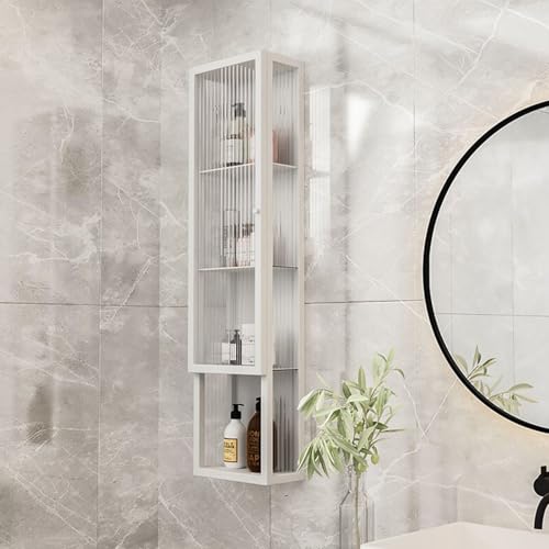 Armoire salle de bain verre et métal suspendue pour un rangement gain de place