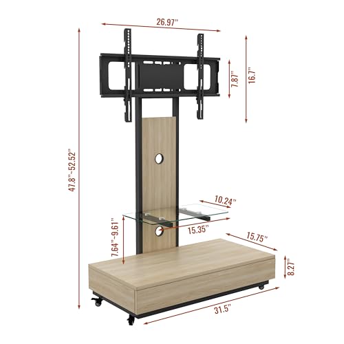 Soporte rodante de piso para TV 32-75 pulgadas miniatura 6