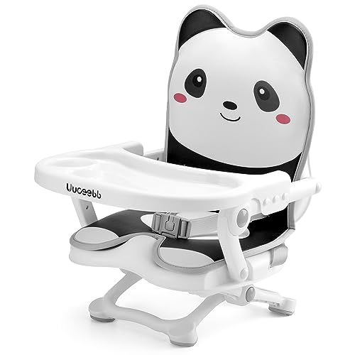 Image of Uuoeebb Portable High Chair for Babies and Toddlers, Booster Seat for Table, Adjustable Height Travel Booster Seat with Tray, Toddler Folding Chair for Travel, Baby Feeding Eating Chair