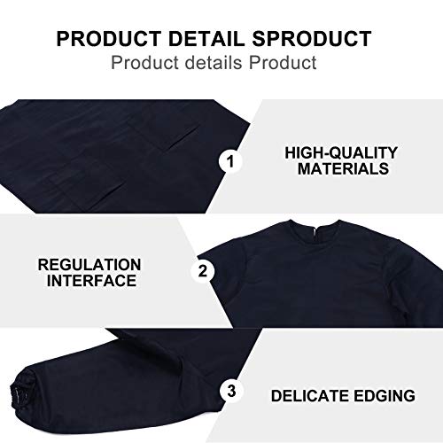 Lurrose Hair Stylist Apron Long Sleeve Work Clothes for Hair Cutting Barber Shop Salon Use, Black, 120x90cm - Image 3