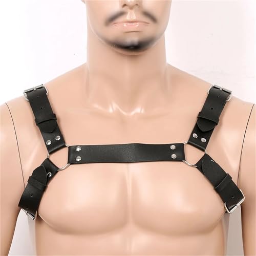 Men Leather Men Chest Harness Belt PU Leather One/Double Shoulder Body Straps Role Play Costume Adult Toys Club For Men 5