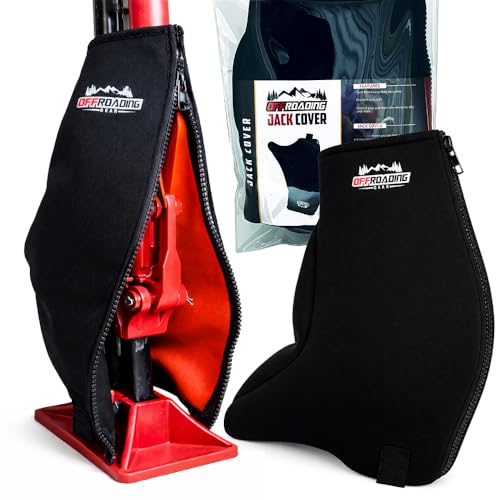 Offroading Gear Neoprene Jack Cover for Hi Lift/Farm Jacks/etc. - Universal Fit (Black/Red)