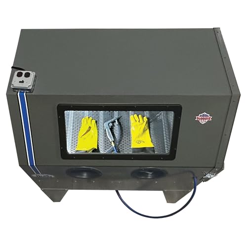 Skat Blast TP Tools USA 2846FP Abrasive Sandblast Sandblasting Cabinet with HEPA Vacuum, 46" W x 28" D x 28" H Work Area, Made in USA